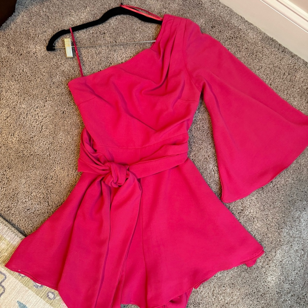 DO+BE Fuchsia One-Shoulder Romper